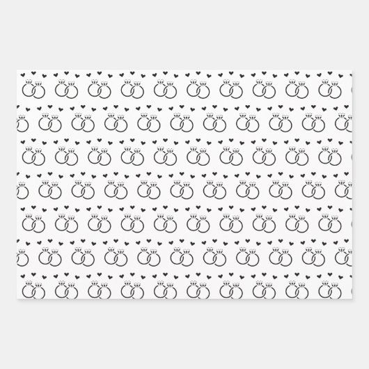 Schwarz-Weiß-Blumenbrücke/Polterabend Geschenkpapier Set (Vorderseite)