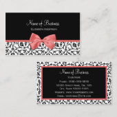 Schwarz-Weiß-Blumendach mit rosa Leim Visitenkarte (Vorne/Hinten)