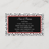 Schwarz-Weiß-Blumendach mit rosa Leim Visitenkarte (Rückseite)