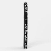 Schwarz-Weiß-BlumenDamaske nach Maß Case-Mate iPhone Hülle (Hinten/Rechts)