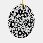 Schwarz-Weiß-Blumendekoration Keramik Ornament (Rechts)