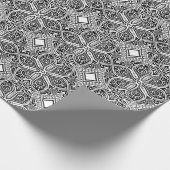 Schwarz-Weiß-Blumendekoration, türkisches Motiv 2 Geschenkpapier (Ecke)