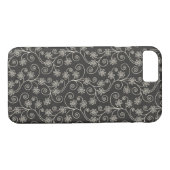 Schwarz-Weiß-Blumendesign Case-Mate iPhone Hülle (Rückseite (Horizontal))
