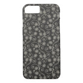 Schwarz-Weiß-Blumendesign Case-Mate iPhone Hülle (Rückseite)