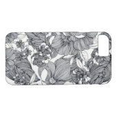 Schwarz-Weiß-Blumendesign Case-Mate iPhone Hülle (Rückseite (Horizontal))