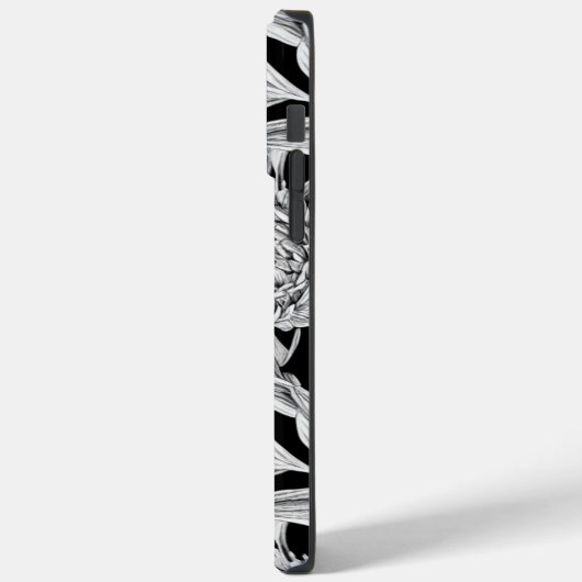 Schwarz-Weiß-Blumendesign für Handy-Case Case-Mate iPhone Hülle (Rückseite / Links)