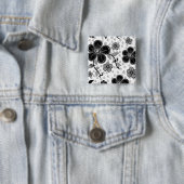 Schwarz-Weiß-Blumendruck Button (Beispiel)