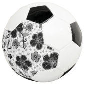 Schwarz-Weiß-Blumendruck Fußball (Dreiviertel)