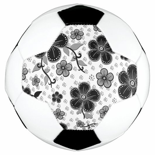 Schwarz-Weiß-Blumendruck Fußball (Vorderseite)
