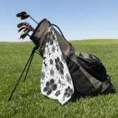 Schwarz-Weiß-Blumendruck Golfhandtuch (Gras)