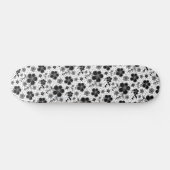 Schwarz-Weiß-Blumendruck Skateboard (Horizontal)