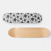 Schwarz-Weiß-Blumendruck Skateboard (Horizontal)