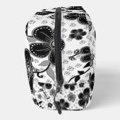 Schwarz-Weiß-Blumendruck Waschbeutel (Rechts)