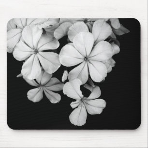 Schwarz-Weiß-Blumenfotografie Mousepad