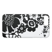 Schwarz-Weiß-Blumengarten Grafisches Muster Case-Mate iPhone Hülle (Rückseite (Horizontal))