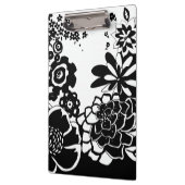 Schwarz-Weiß-Blumengarten Grafisches Muster Klemmbrett (Links)