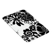 Schwarz-Weiß-Blumengarten Grafisches Muster Magnet (Rechte Seite)