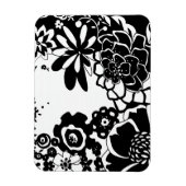 Schwarz-Weiß-Blumengarten Grafisches Muster Magnet (Vertikal)