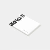 Schwarz-Weiß-Blumengarten Grafisches Muster Post-it Klebezettel (angewinkelt)