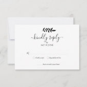 Schwarz-Weiß-Blumengarten Hochzeit RSVP (Vorderseite)