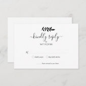 Schwarz-Weiß-Blumengarten Hochzeit RSVP (Vorne/Hinten)
