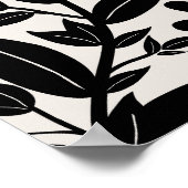 Schwarz-Weiß-Blumengarten Poster (Ecke)