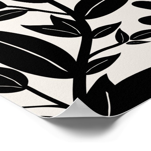 Schwarz-Weiß-Blumengarten Poster (Ecke)