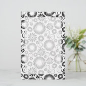 Schwarz-Weiß-Blumengeschirr Briefpapier (Stehend Vorderseite)