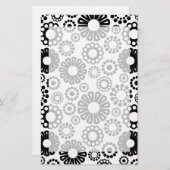 Schwarz-Weiß-Blumengeschirr Briefpapier (Vorne/Hinten)