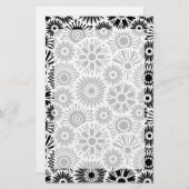Schwarz-Weiß-Blumengeschirr Briefpapier (Vorne/Hinten)