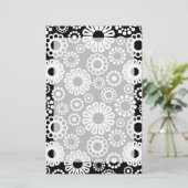 Schwarz-Weiß-Blumengeschirr Briefpapier (Stehend Vorderseite)