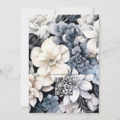 Schwarz-Weiß-Blumenhochzeit Einladung (Rückseite)