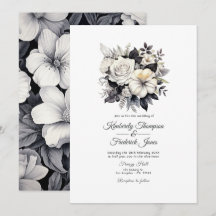 Schwarz-Weiß-Blumenhochzeit