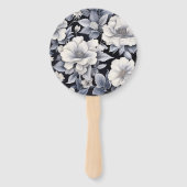 Schwarz-Weiß-Blumenhochzeit Fächer (Rückseite)