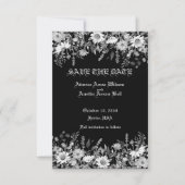 Schwarz-Weiß-Blumenhochzeit Save The Date (Vorderseite)