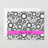 Schwarz-Weiß-Blumenkarte Postkarte (Vorne/Hinten)