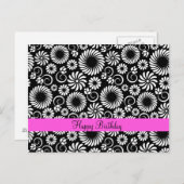 Schwarz-Weiß-Blumenkarte Postkarte (Vorne/Hinten)