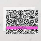 Schwarz-Weiß-Blumenkarte Postkarte (Vorne/Hinten)