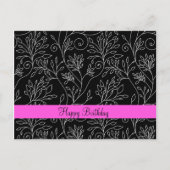 Schwarz-Weiß-Blumenkarte Postkarte (Vorderseite)