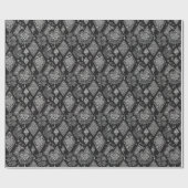 Schwarz-Weiß-Blumenlatte Geschenkpapier (Flach)