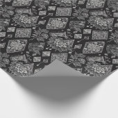 Schwarz-Weiß-Blumenlatte Geschenkpapier (Ecke)