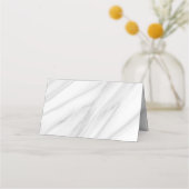 Schwarz-Weiß-Blumenmarmor Platzkarte (Rückseite)