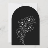 Schwarz-Weiß-Blumenmenü Einladung (Rückseite)