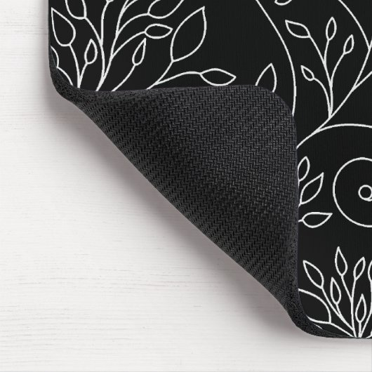 Schwarz-Weiß-Blumenmousepad Mousepad (Ecke)