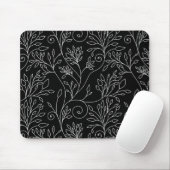 Schwarz-Weiß-Blumenmousepad Mousepad (Mit Mouse)