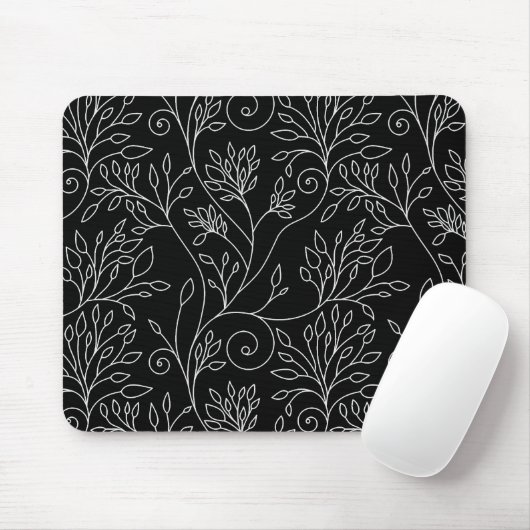 Schwarz-Weiß-Blumenmousepad Mousepad (Mit Mouse)