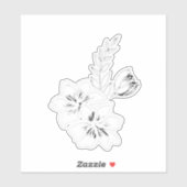 Schwarz-weiß-Blumenmuster Aufkleber (Blatt)