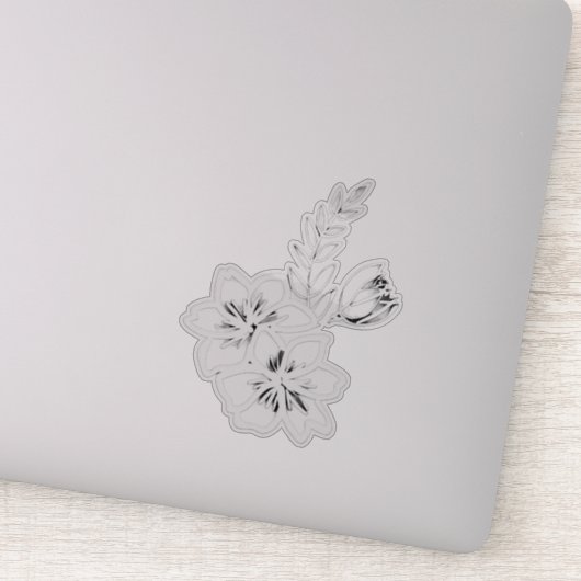 Schwarz-weiß-Blumenmuster Aufkleber (Detail)
