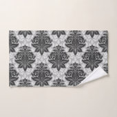 Schwarz-Weiß-Blumenmuster Badhandtuch Set (Handtuch)