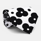 Schwarz-Weiß-Blumenmuster-Hals-Krawatte Krawatte (Gerollt)